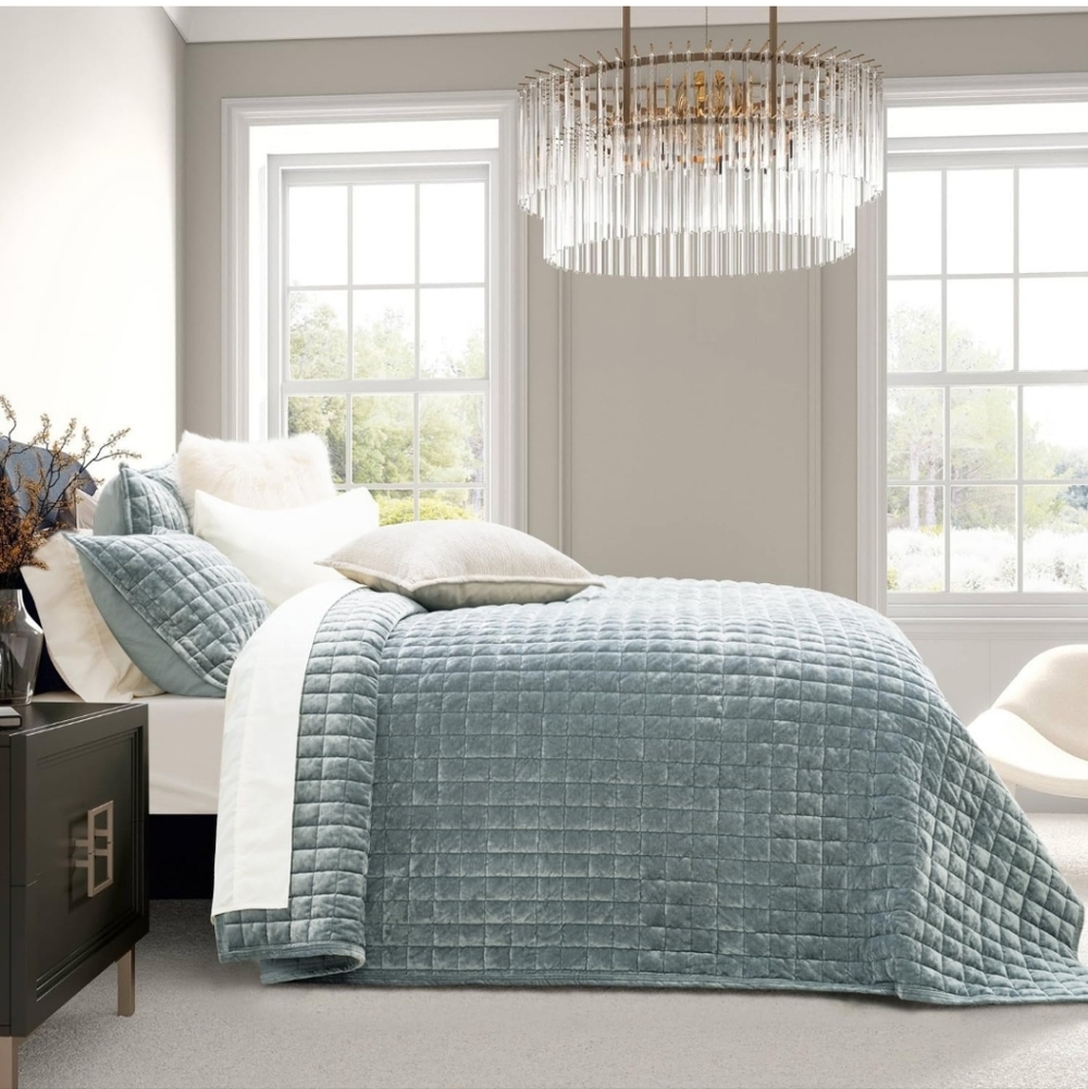 RECYCO Luxury Velvet Quilt Set Full/Queen Bedding Sets, Ultra Soft Velvet